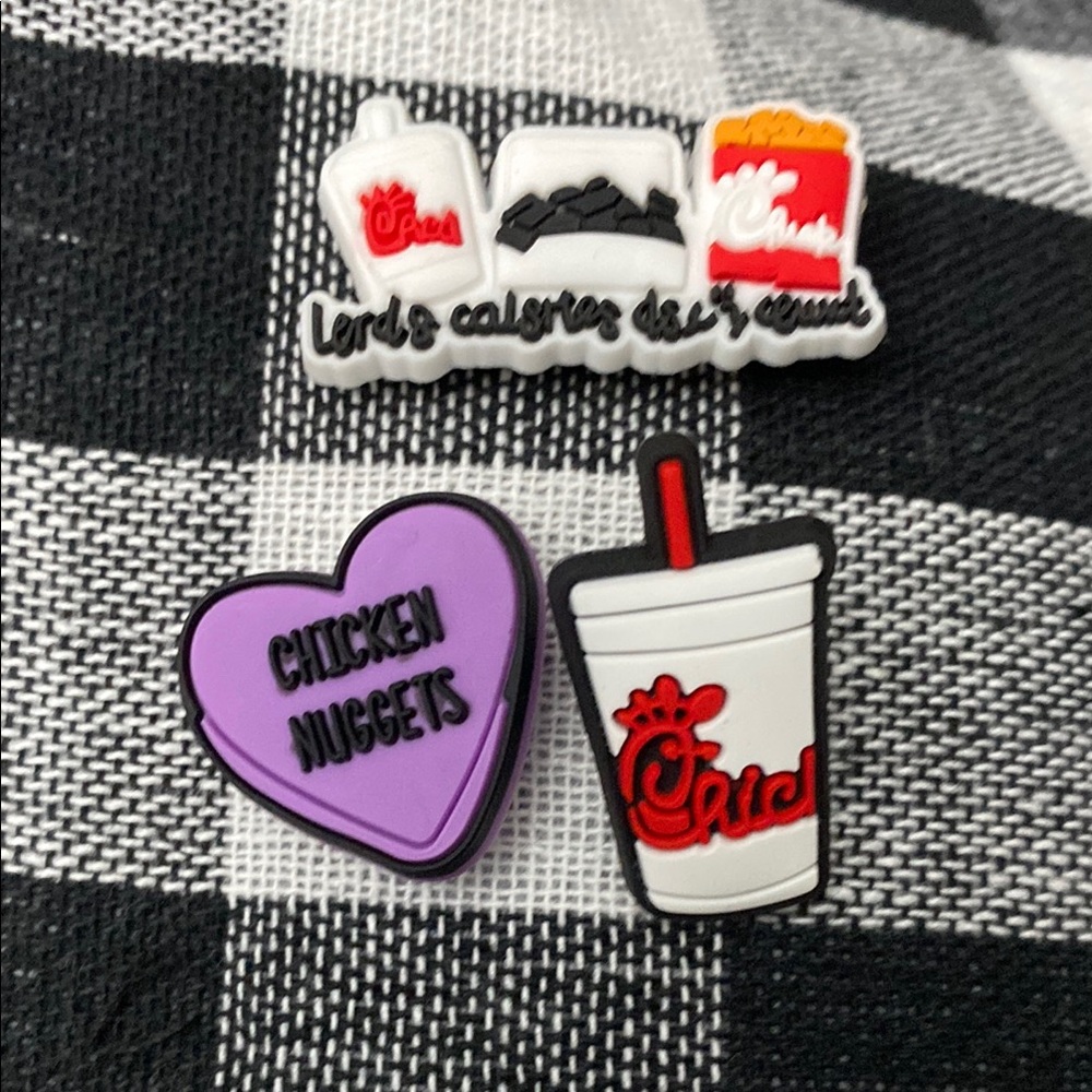 Chic-fil-A Themed Croc charms Jibbitz chicken nuggets chic fil a love